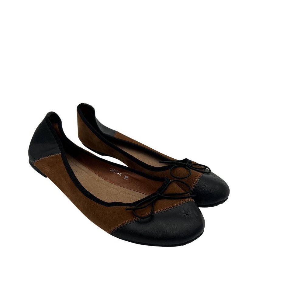 Womens Two-Tone Suede & Leather Ballet Flats Size 7.5